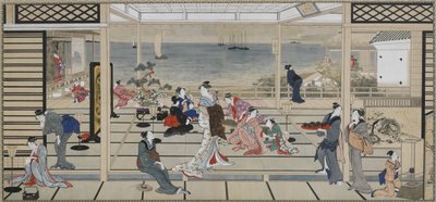 Moonlight Revelry at Dozo Sagami by Kitagawa Utamaro